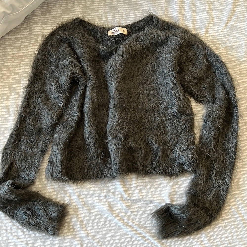 Dark grey fuzzy sweater